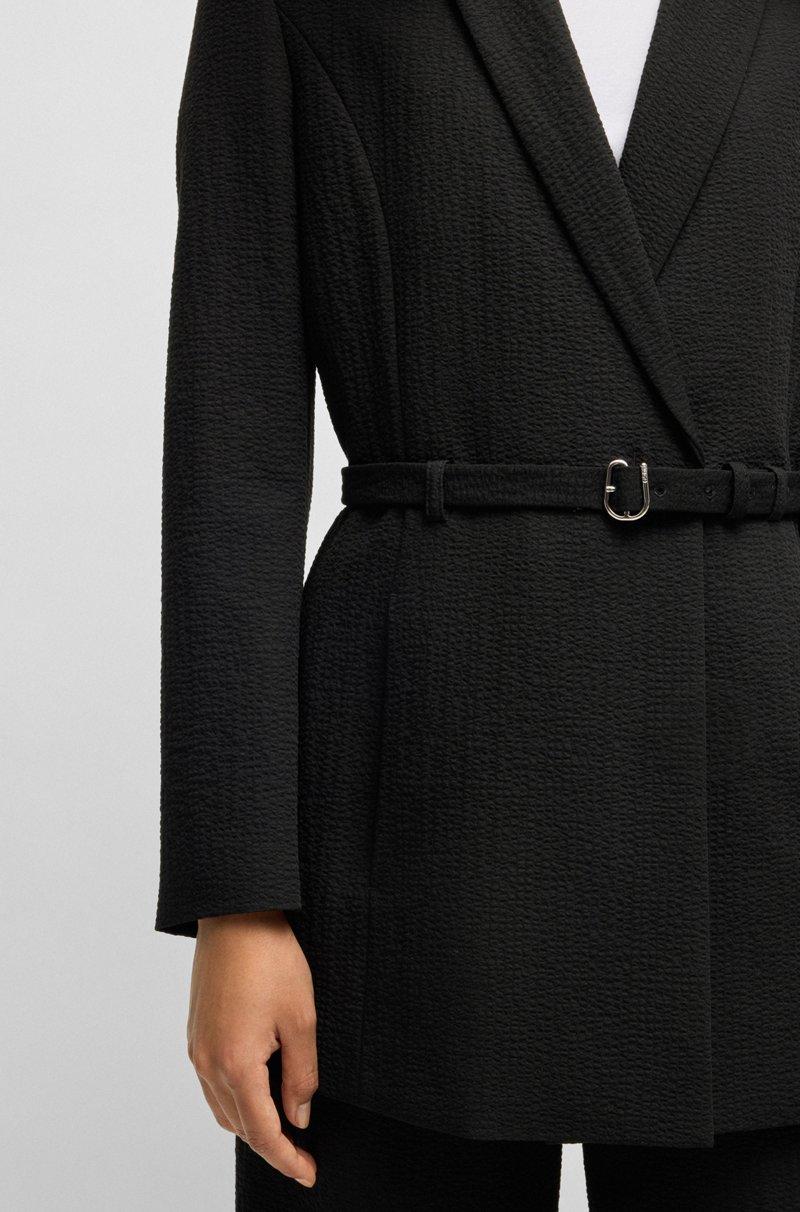 Hugo Boss Blazer Regular Fit De Sirsaca Con Cinturón Con Hebilla