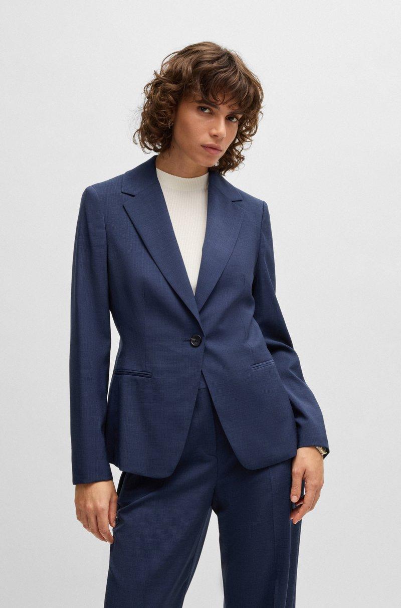 Hugo Boss Blazer regular fit en mezcla de lana virgen con microcuadros