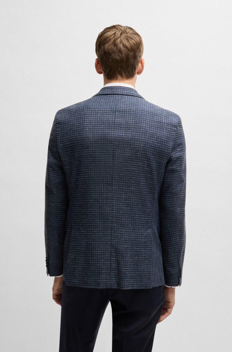 Hugo Boss Blazer Regular Fit En Paño Elástico A Cuadros