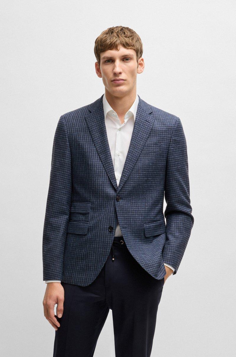 Hugo Boss Blazer regular fit en paño elástico a cuadros