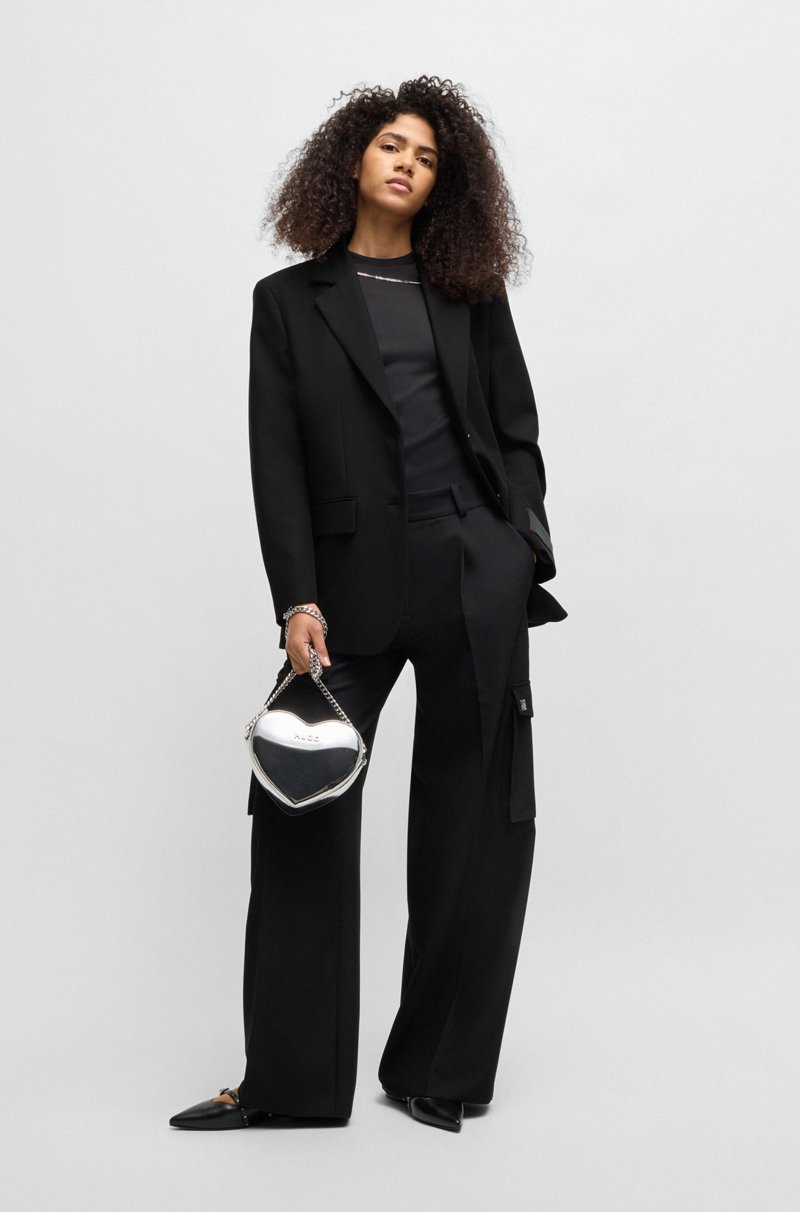 Hugo Boss Blazer Regular Fit En Tejido Elástico Con Solapas Descendentes