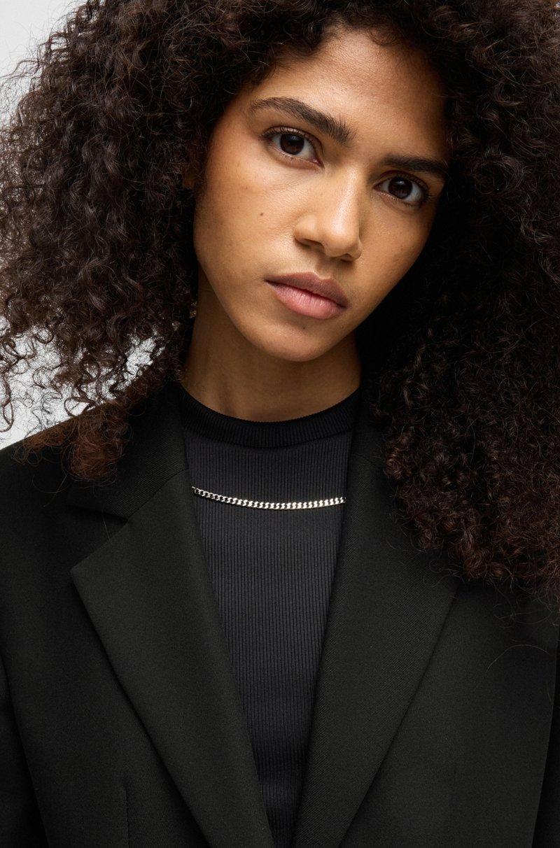 Hugo Boss Blazer Regular Fit En Tejido Elástico Con Solapas Descendentes