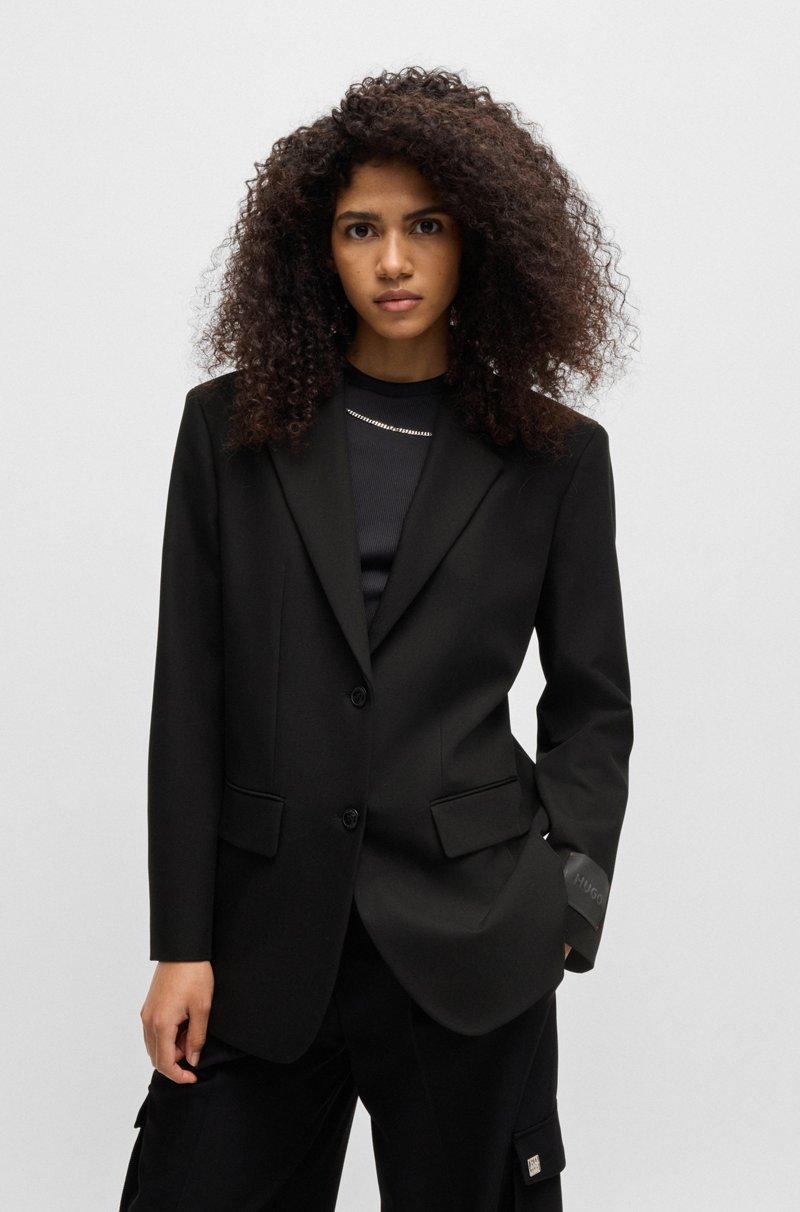 Hugo Boss Blazer regular fit en tejido elástico con solapas descendentes