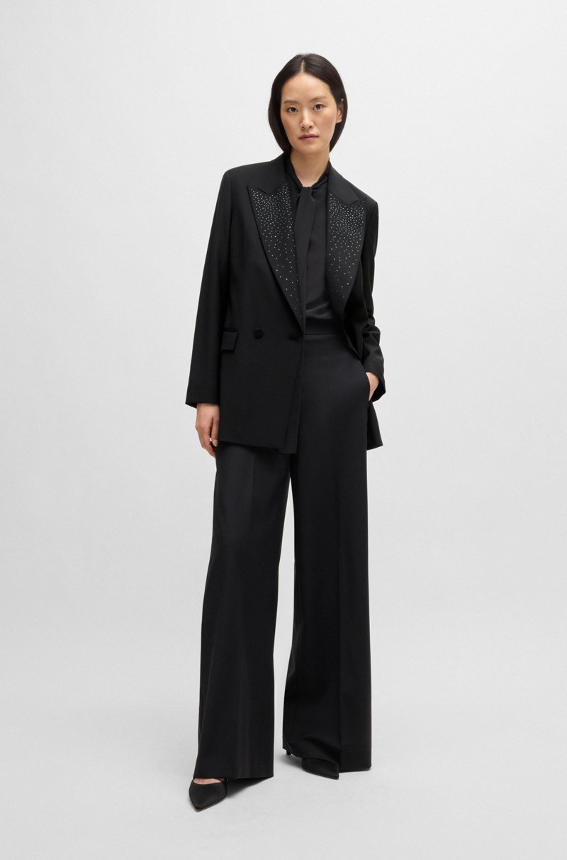 Hugo Boss Blazer Relaxed Fit Con Tachuelas De Cristal En Las Solapas