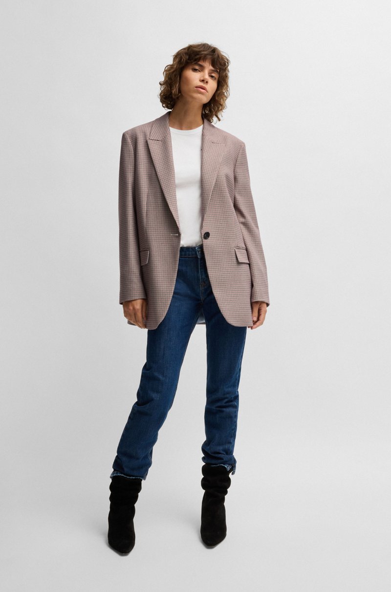 Hugo Boss Blazer Relaxed Fit De Tejido Elástico Con Microestampado