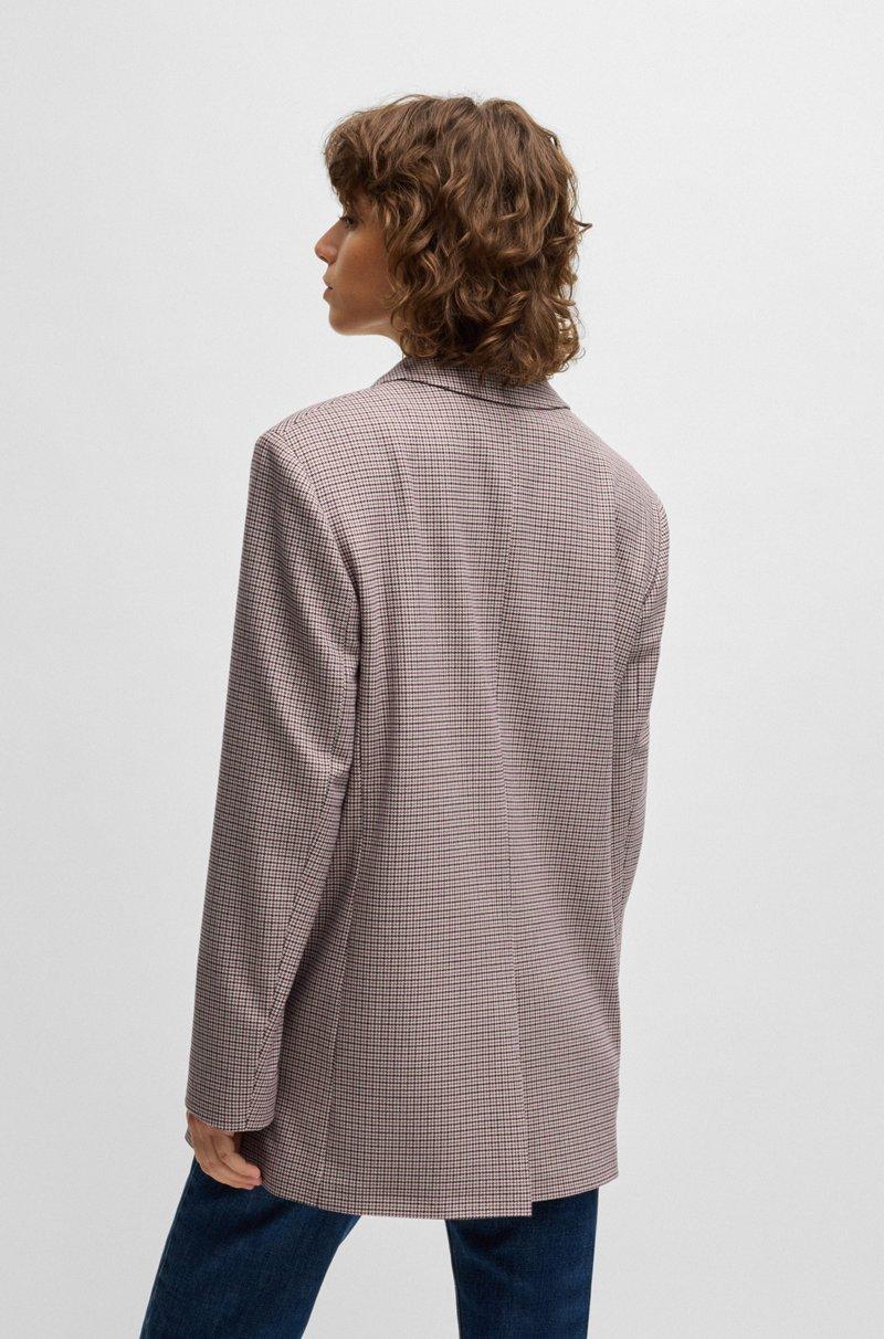 Hugo Boss Blazer Relaxed Fit De Tejido Elástico Con Microestampado