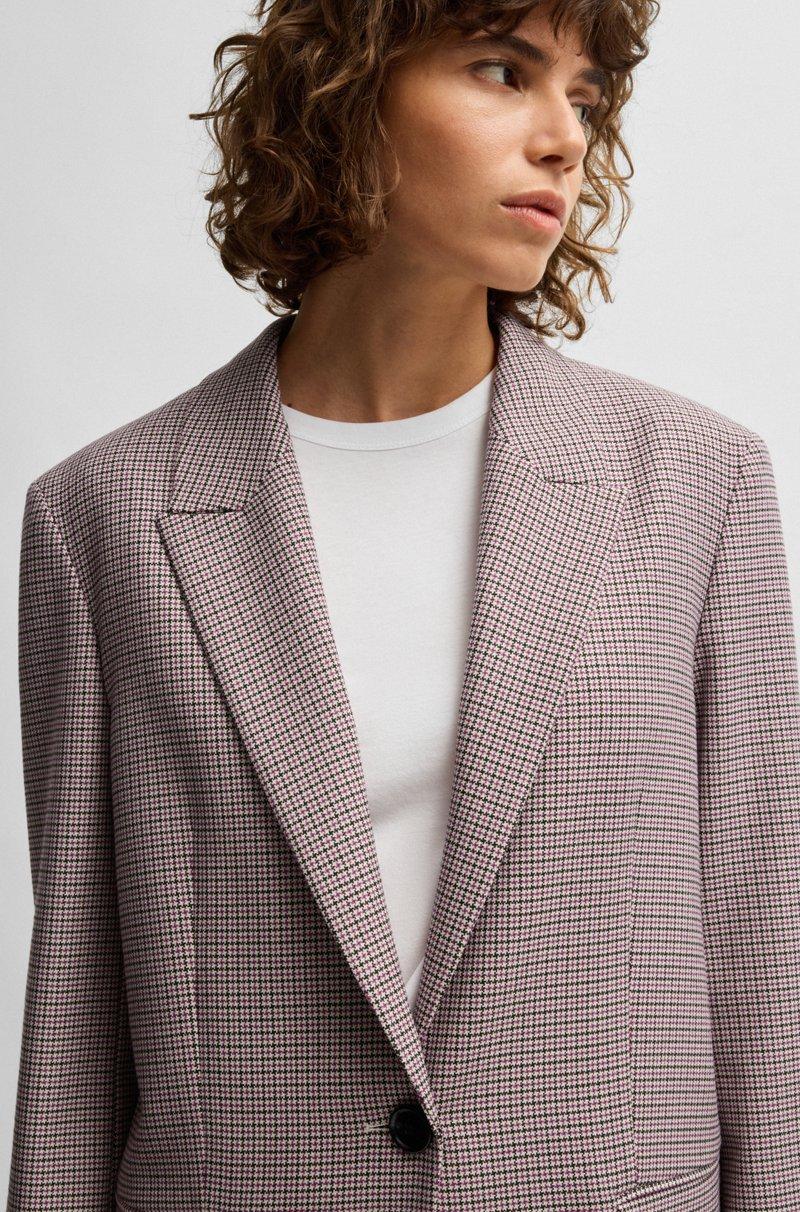 Hugo Boss Blazer Relaxed Fit De Tejido Elástico Con Microestampado