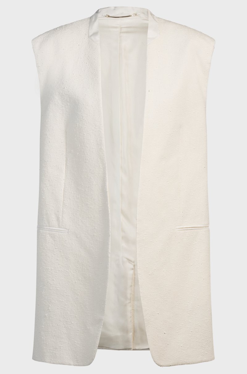 Hugo Boss Blazer relaxed fit sin mangas en bouclé de algodón italiano