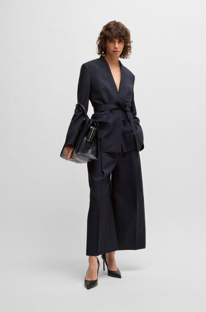 Hugo Boss Blazer Sin Cuello En Lana Italiana Lana Con Textura Y Seda Tussah