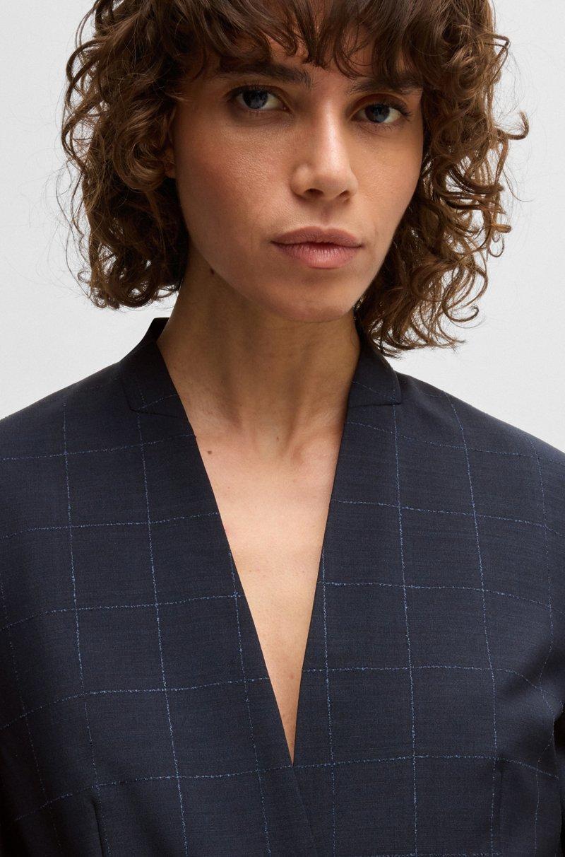 Hugo Boss Blazer Sin Cuello En Lana Italiana Lana Con Textura Y Seda Tussah