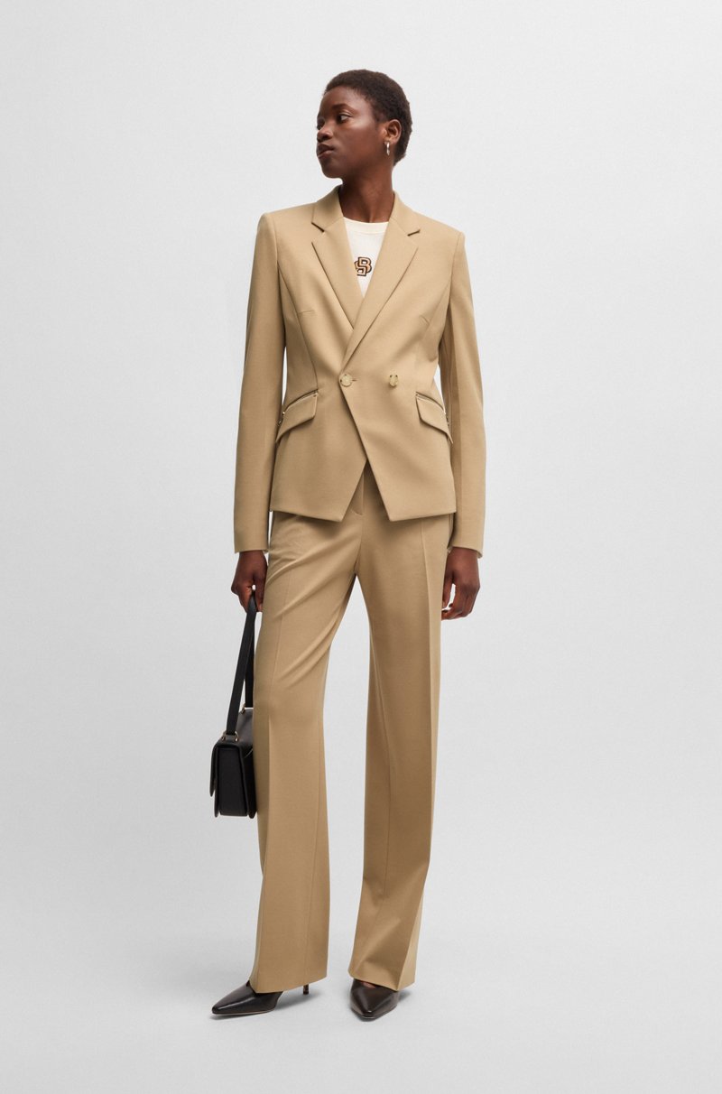 Hugo Boss Blazer Slim Fit Con Bolsillos Con Cremallera