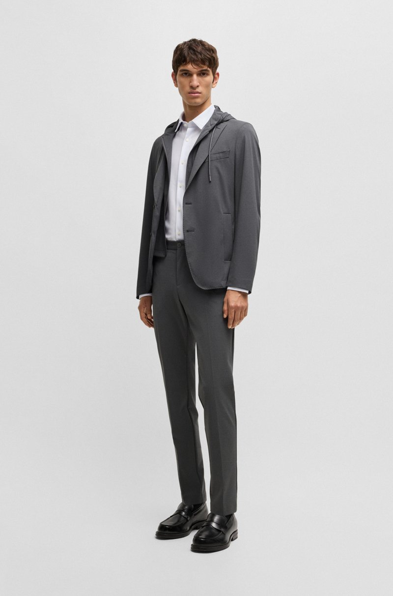 Hugo Boss Blazer Slim Fit Con Interior Con Capucha Integrada