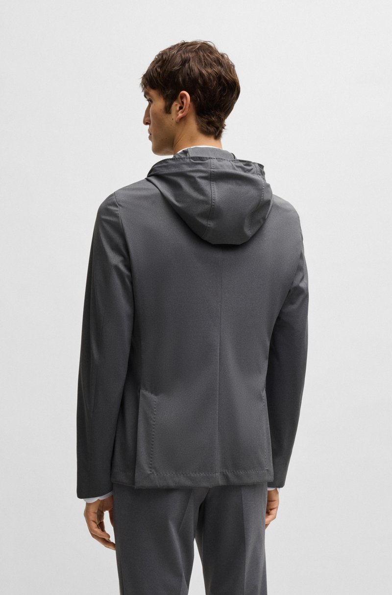 Hugo Boss Blazer Slim Fit Con Interior Con Capucha Integrada