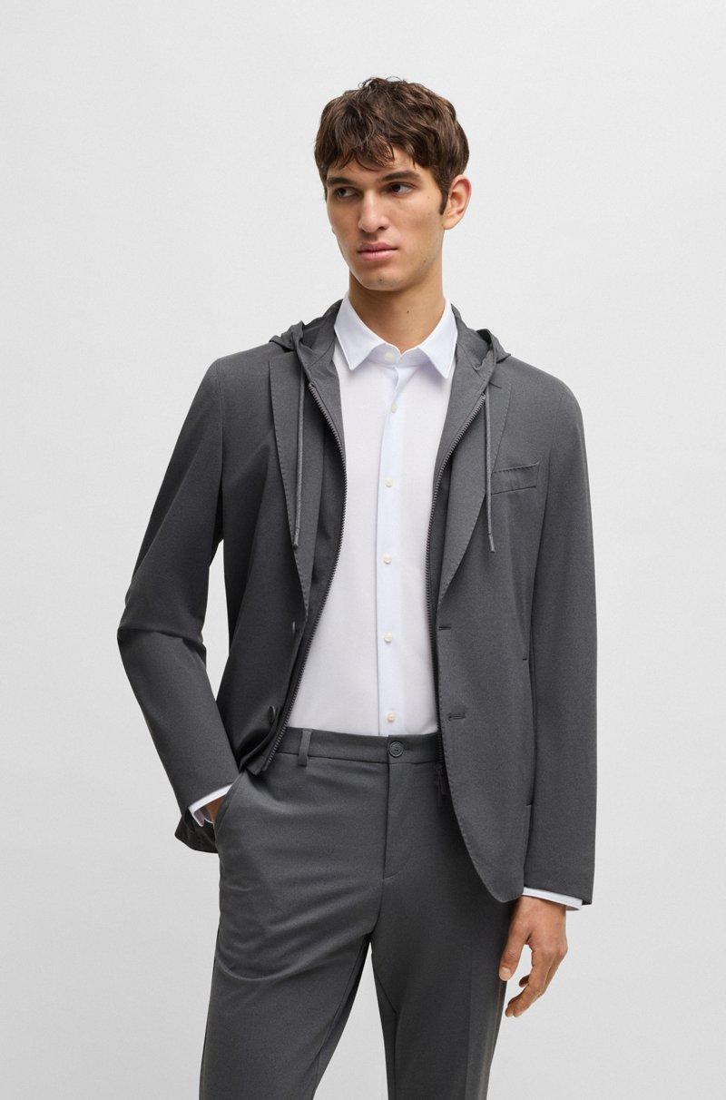 Hugo Boss Blazer slim fit con interior con capucha integrada