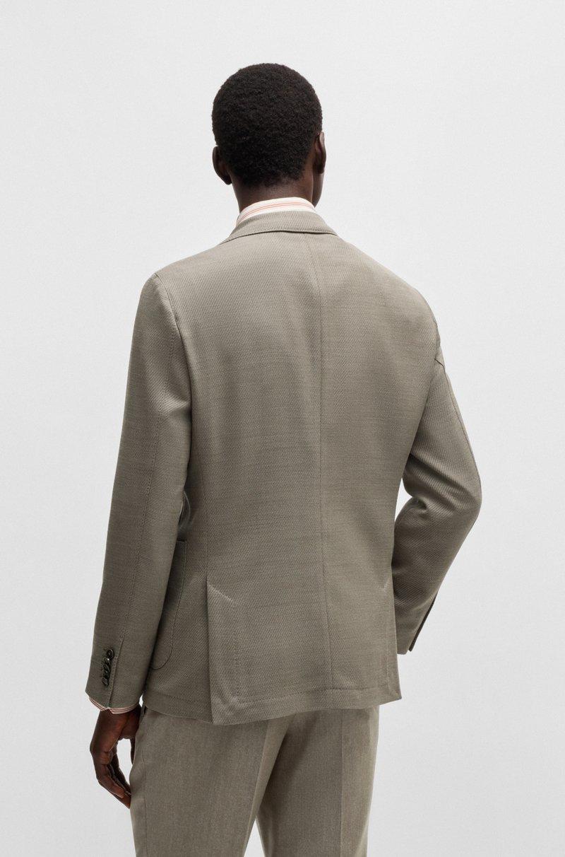 Hugo Boss Blazer Slim Fit De Mezcla De Lana Elástica Técnica