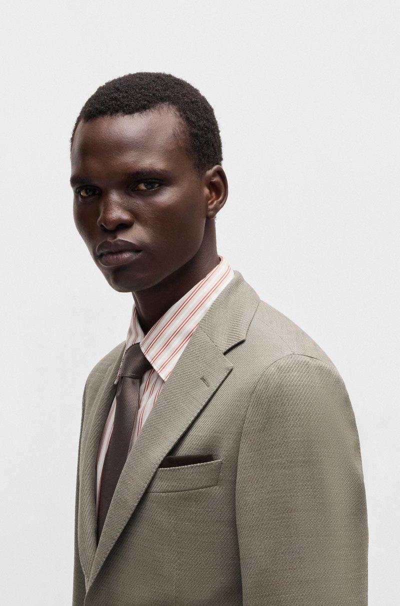 Hugo Boss Blazer Slim Fit De Mezcla De Lana Elástica Técnica