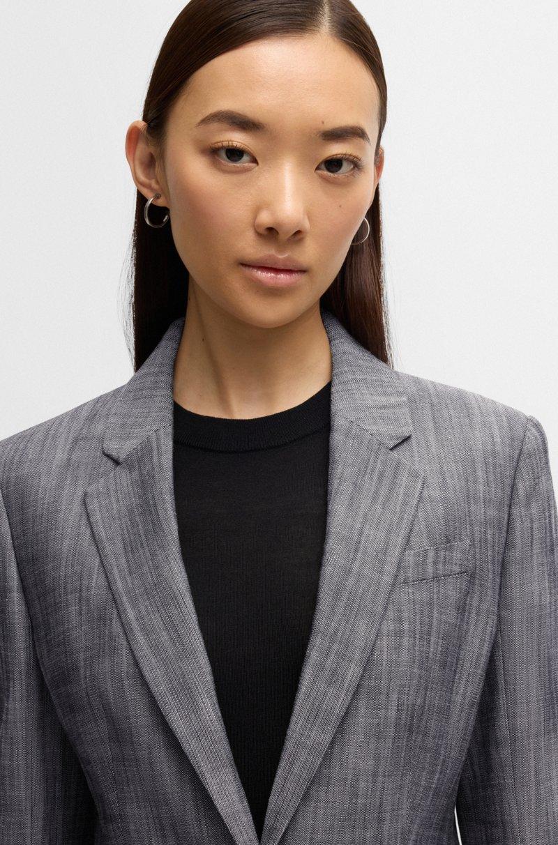 Hugo Boss Blazer Slim Fit De Tejido Sharkskin Jaspeado