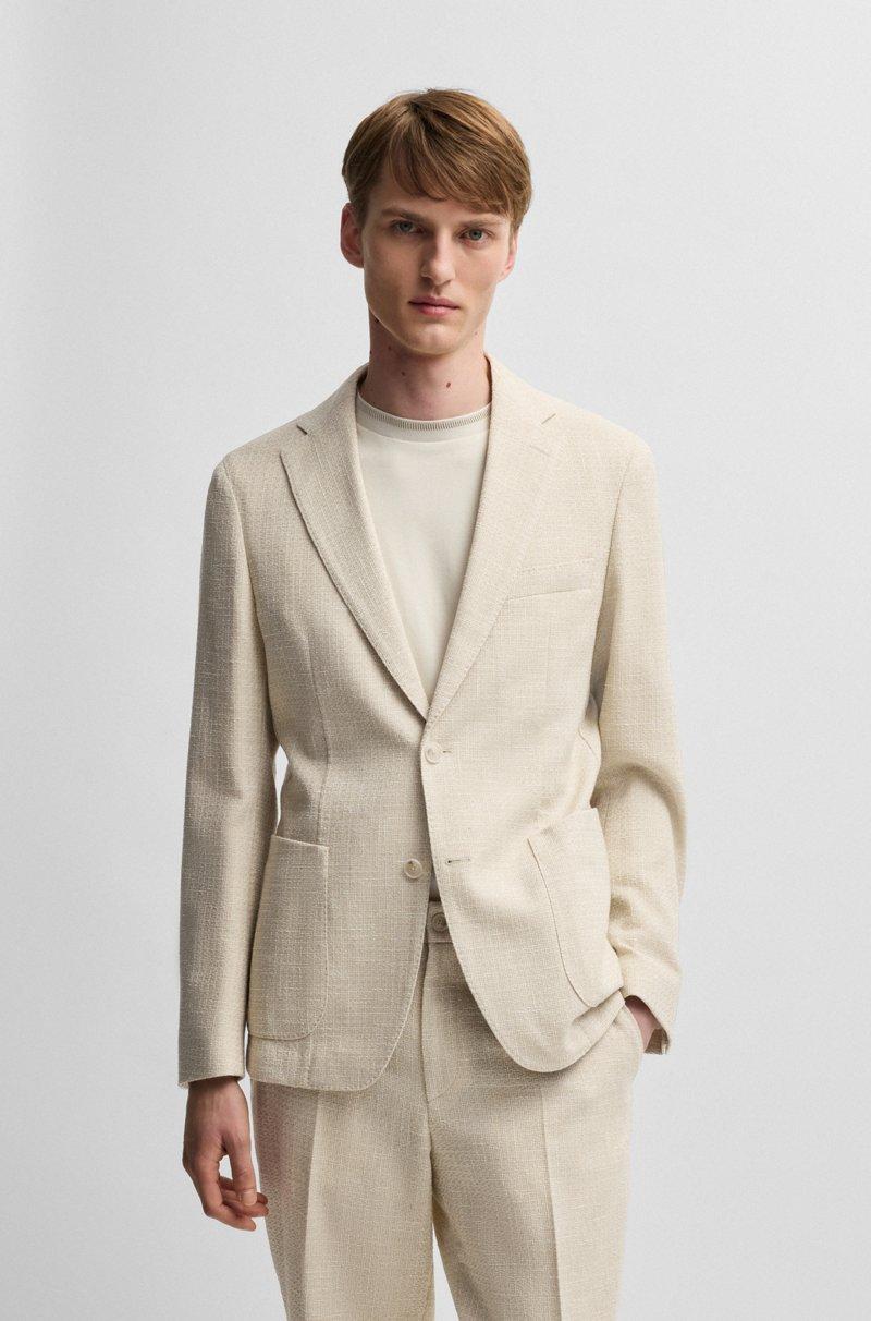 Hugo Boss Blazer slim fit de tweed elástico con microestampado