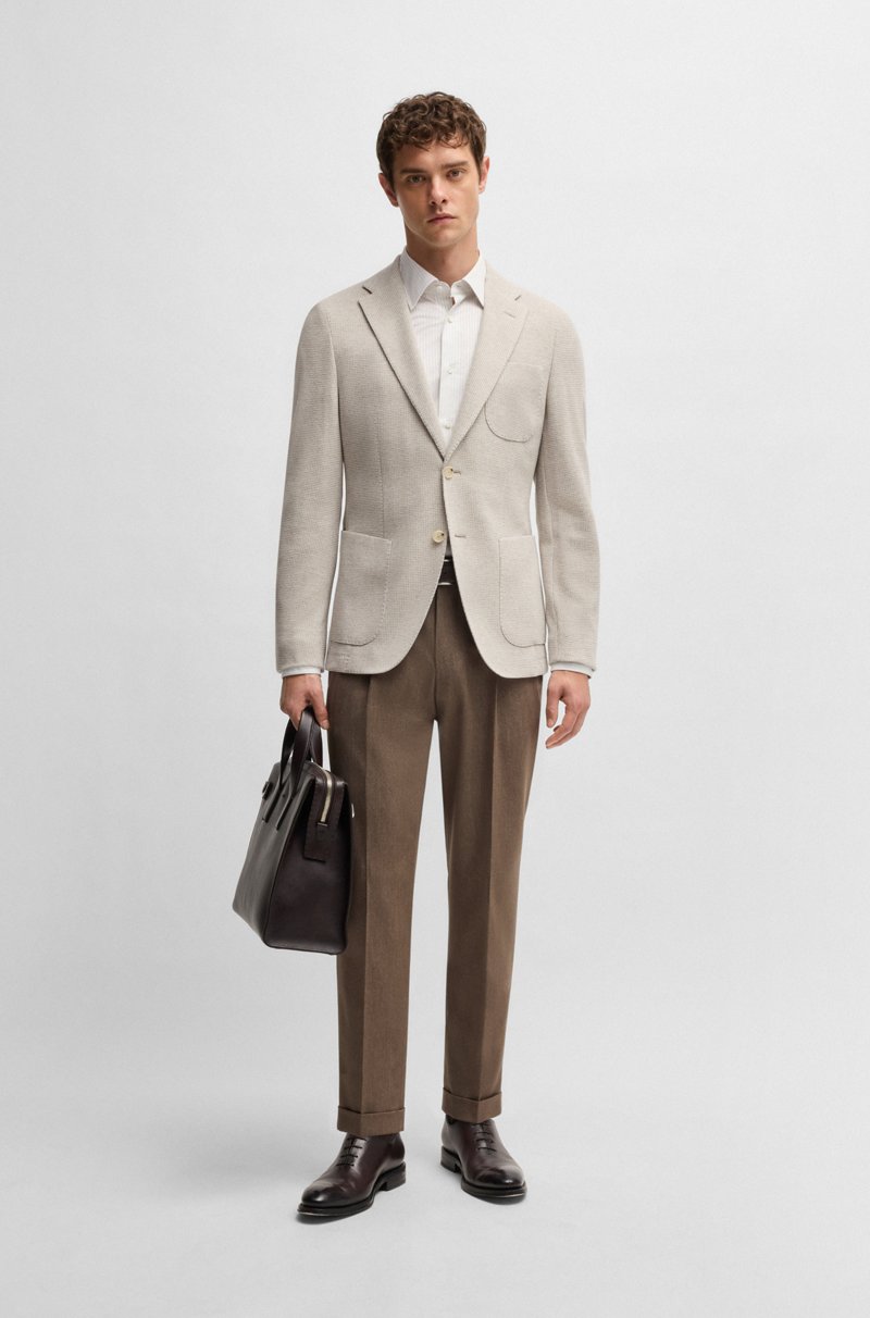 Hugo Boss Blazer Slim Fit En Lana Virgen Algodón Y Cashmere