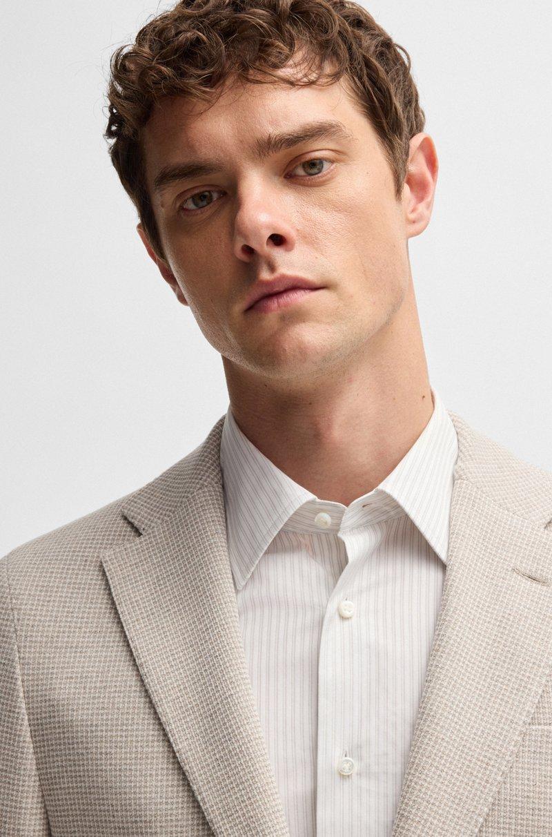 Hugo Boss Blazer Slim Fit En Lana Virgen Algodón Y Cashmere