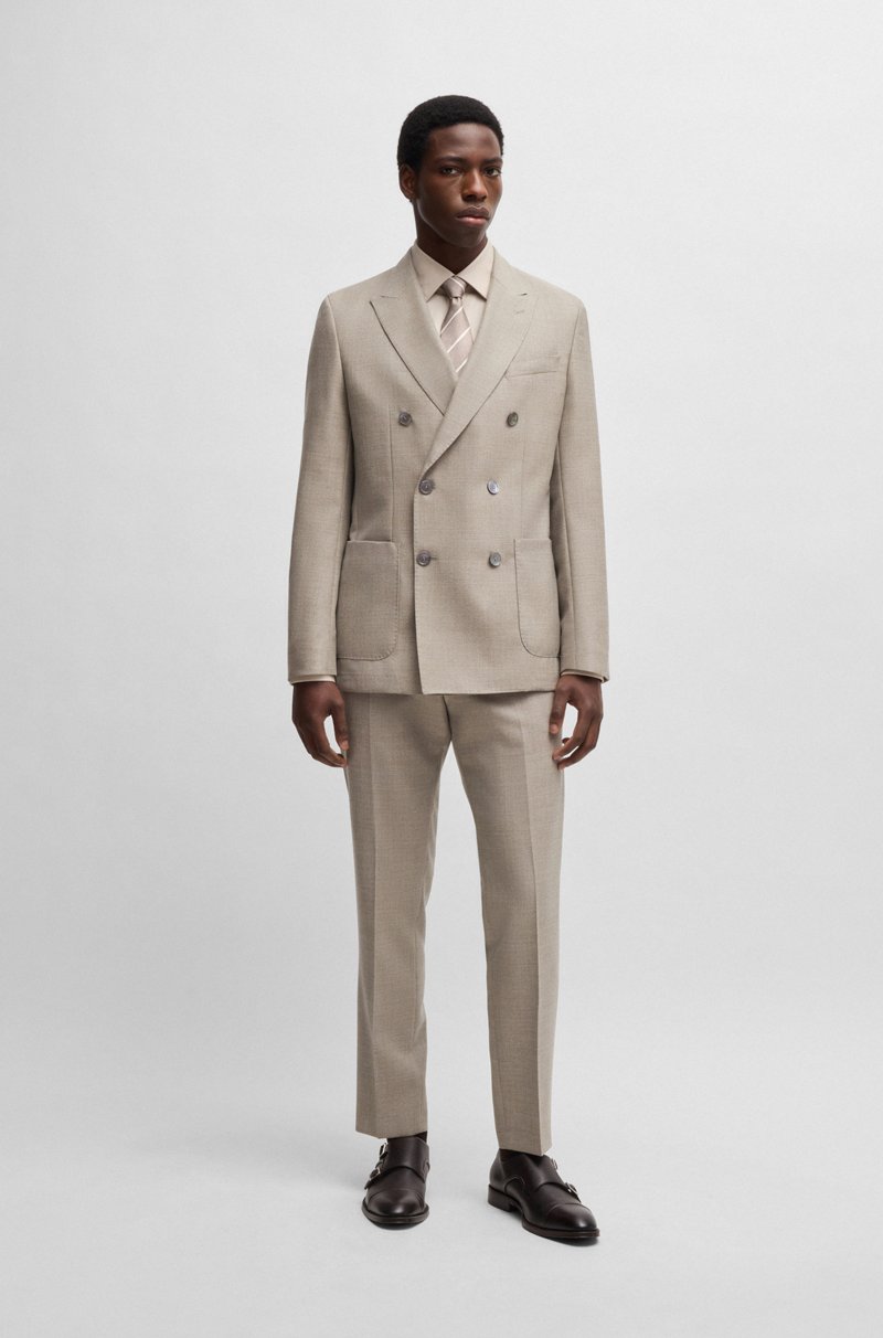 Hugo Boss Blazer Slim Fit En Lana Virgen Con Dibujo