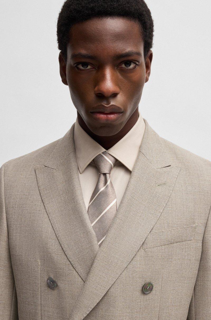 Hugo Boss Blazer Slim Fit En Lana Virgen Con Dibujo