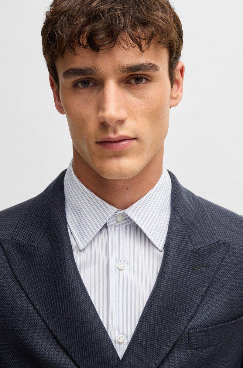 Hugo Boss Blazer Slim Fit En Lana Virgen Con Microestampado