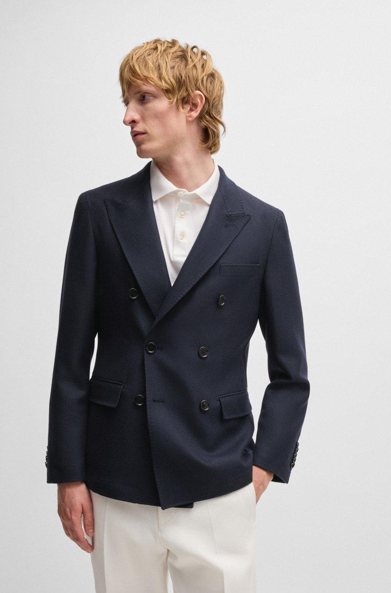 Hugo Boss Blazer slim fit en lana virgen con microestampado