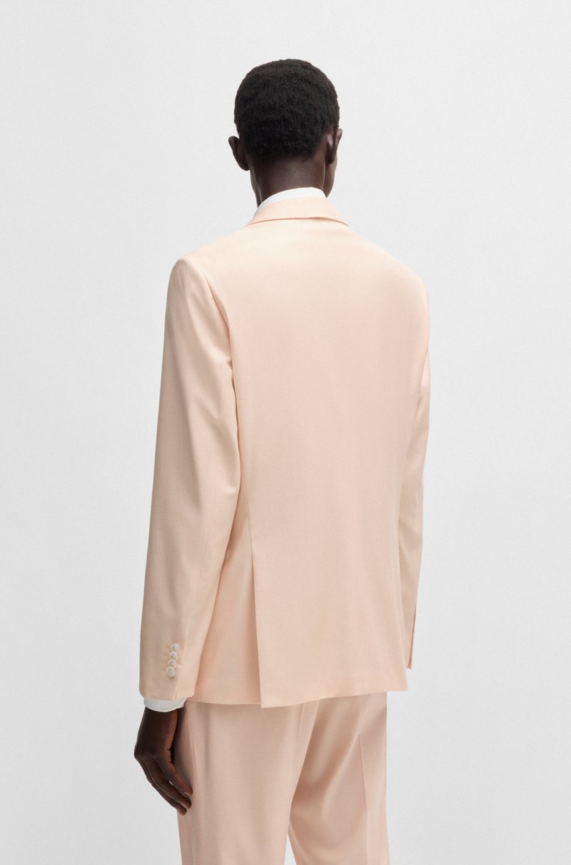 Hugo Boss Blazer Slim Fit En Satén De Mezcla De Lana