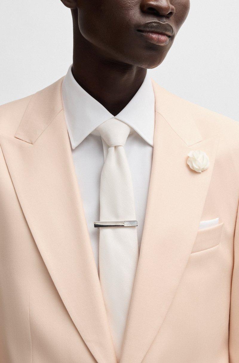 Hugo Boss Blazer Slim Fit En Satén De Mezcla De Lana