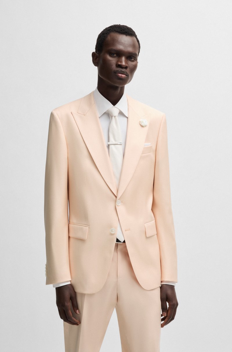 Hugo Boss Blazer slim fit en satén de mezcla de lana