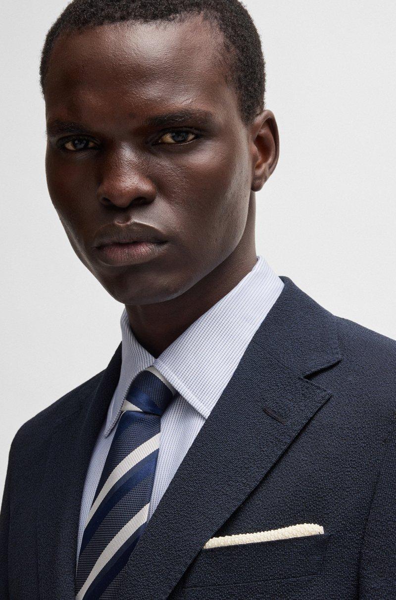 Hugo Boss Blazer Slim Fit En Sirsaca De Mezcla De Lana Con Seda