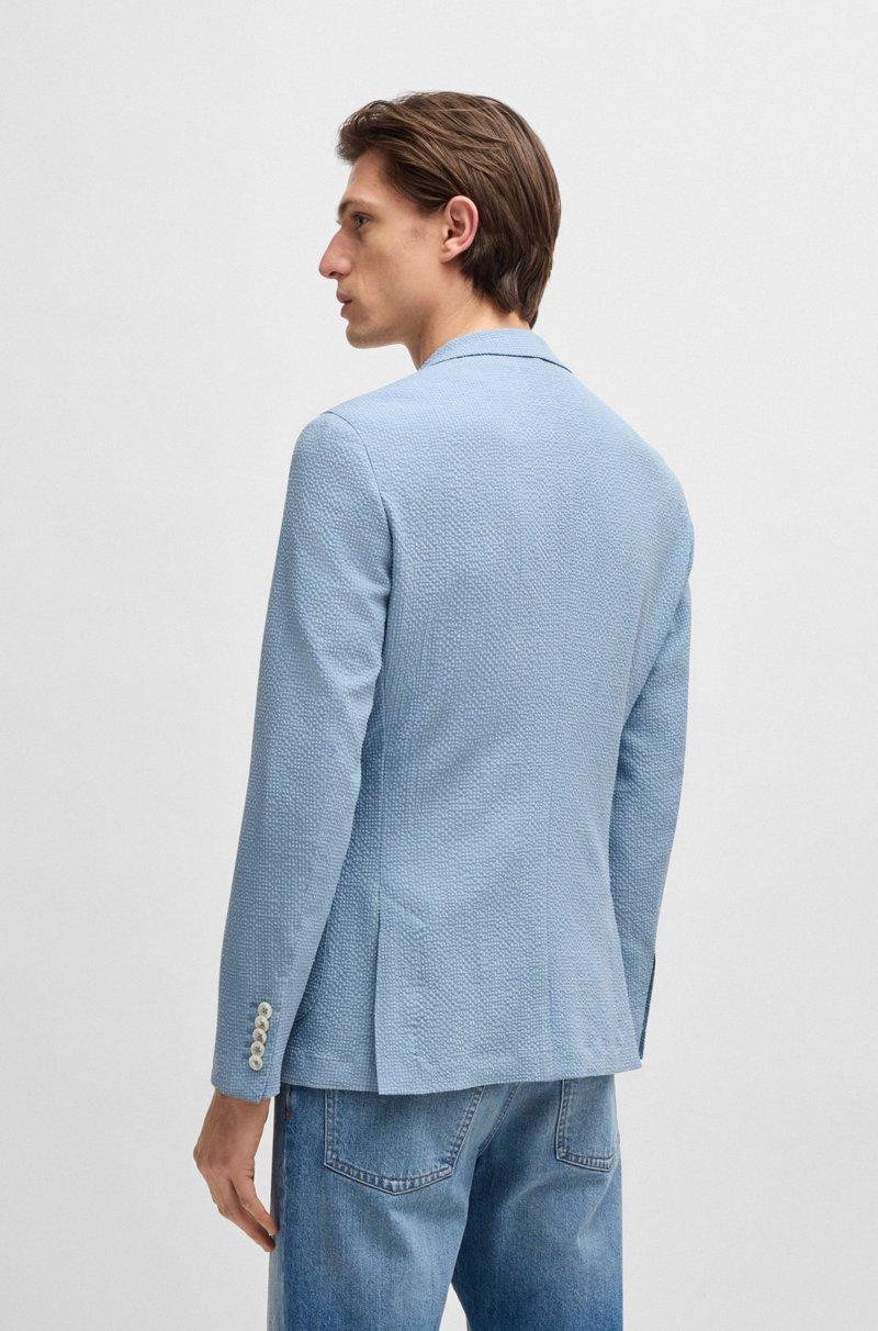 Hugo Boss Blazer Slim Fit En Sirsaca De Mezcla De Lana Con Seda