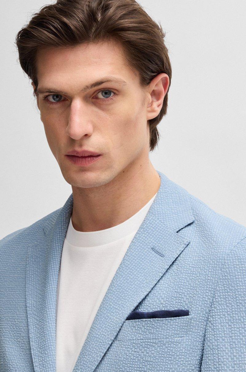 Hugo Boss Blazer Slim Fit En Sirsaca De Mezcla De Lana Con Seda