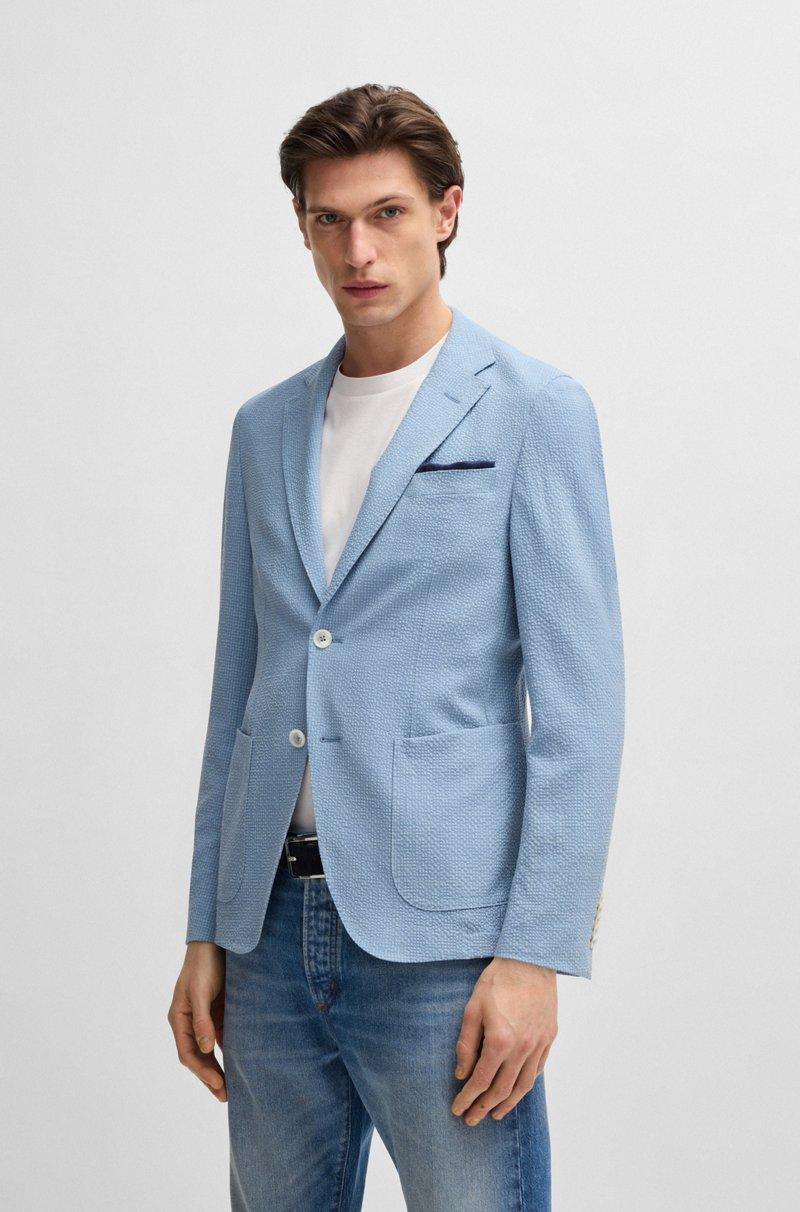 Hugo Boss Blazer slim fit en sirsaca de mezcla de lana con seda