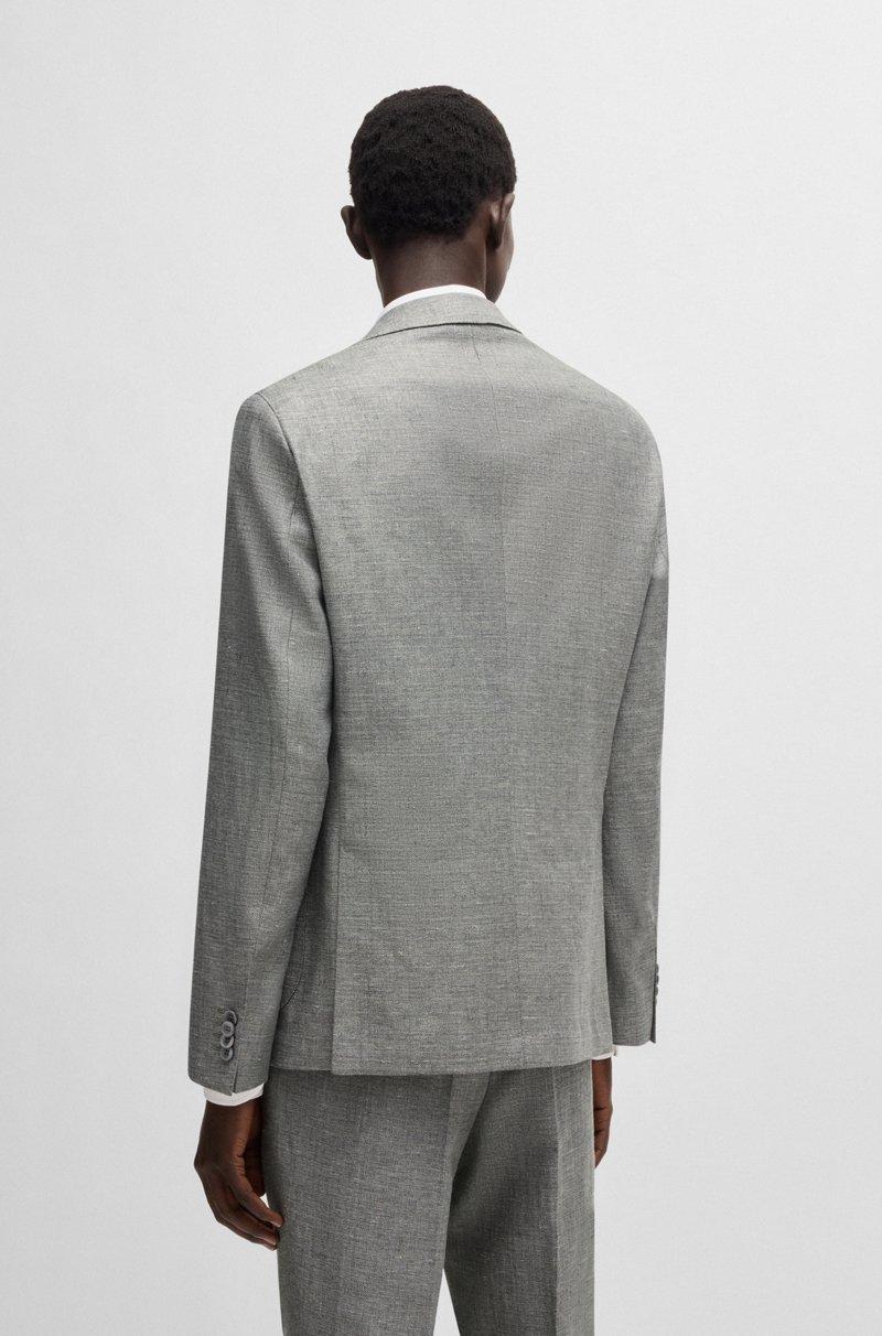 Hugo Boss Blazer Slim Fit En Tejido Con Microdibujo