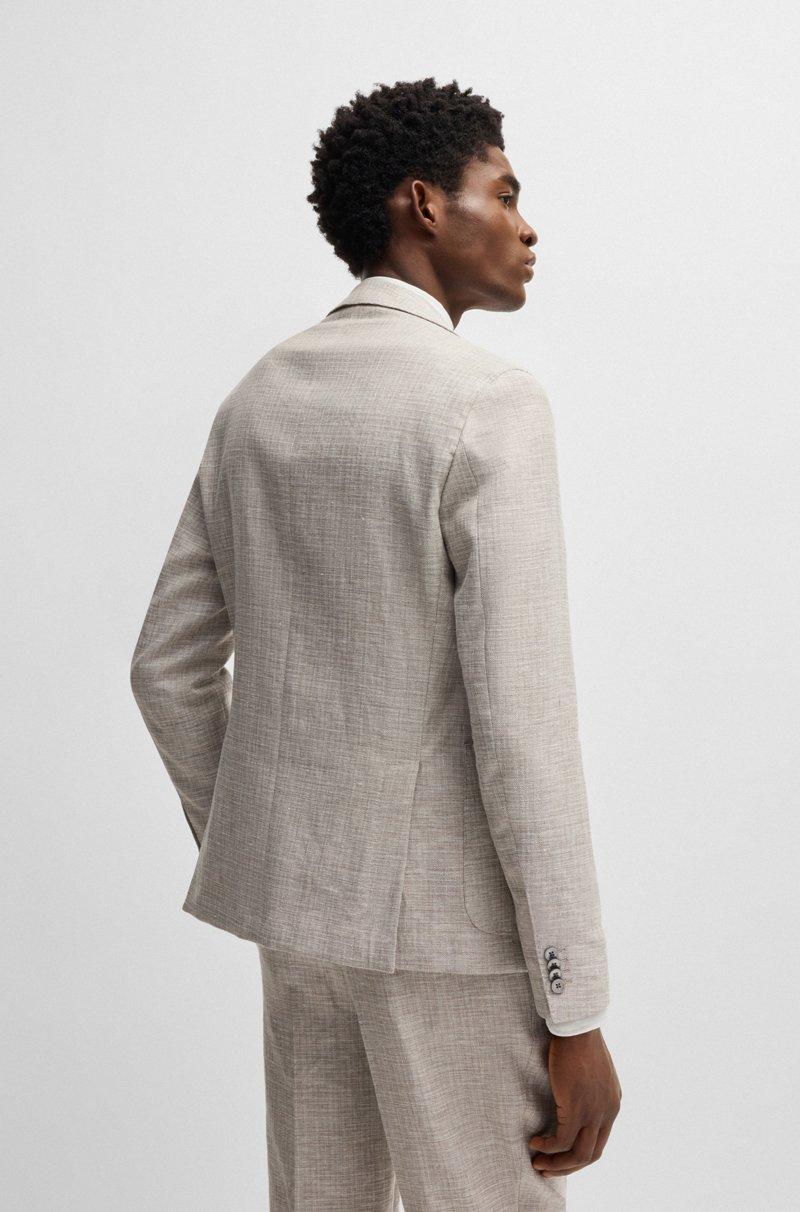 Hugo Boss Blazer Slim Fit En Tejido Con Microdibujo