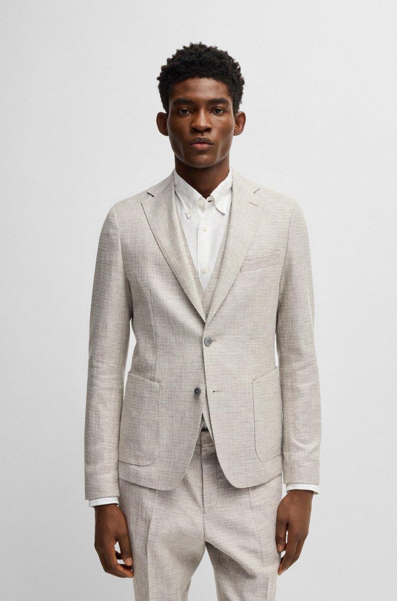 Hugo Boss Blazer slim fit en tejido con microdibujo