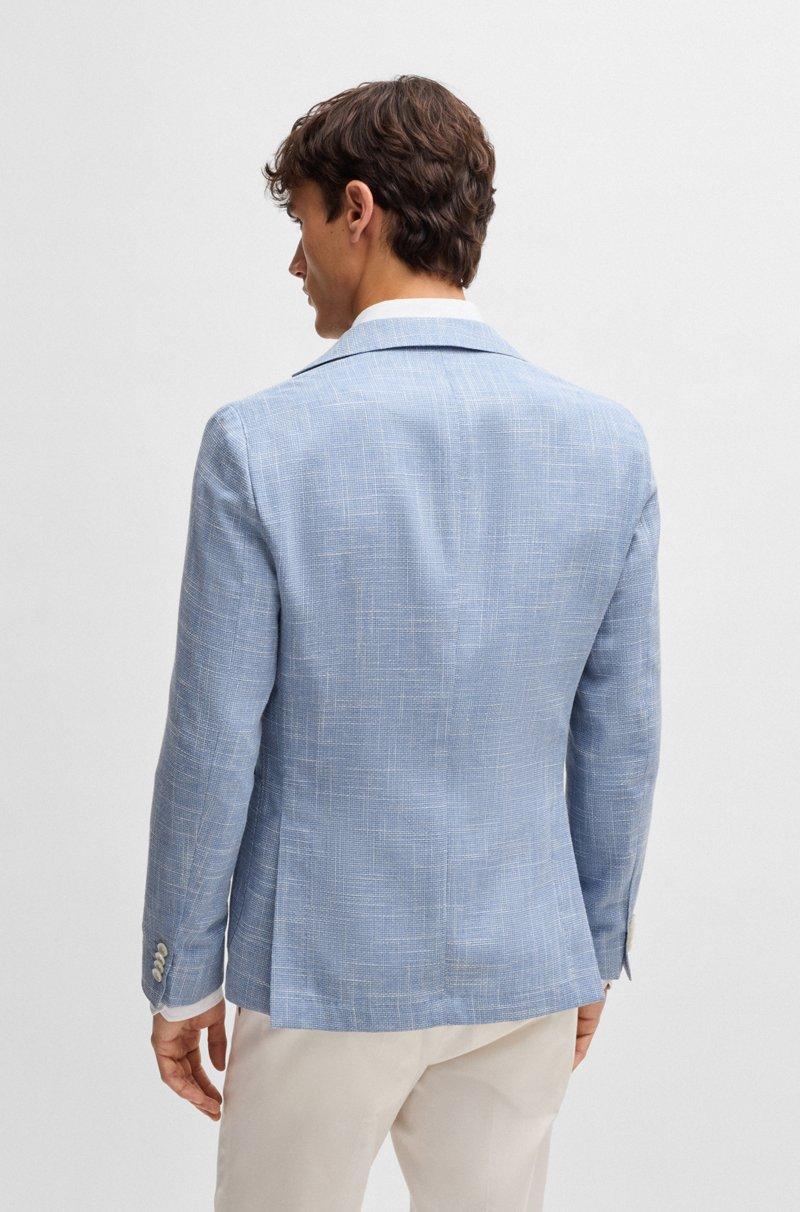 Hugo Boss Blazer Slim Fit En Tejido Con Microdibujo