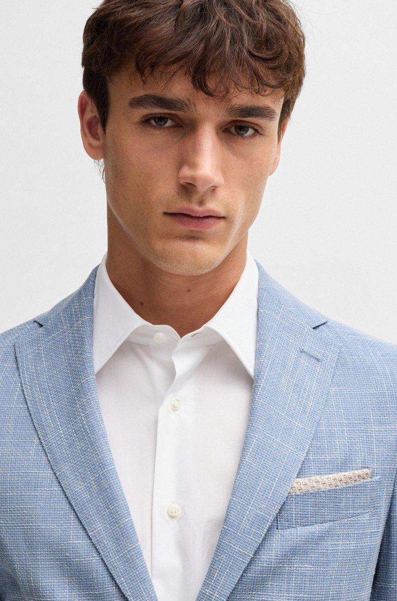 Hugo Boss Blazer Slim Fit En Tejido Con Microdibujo