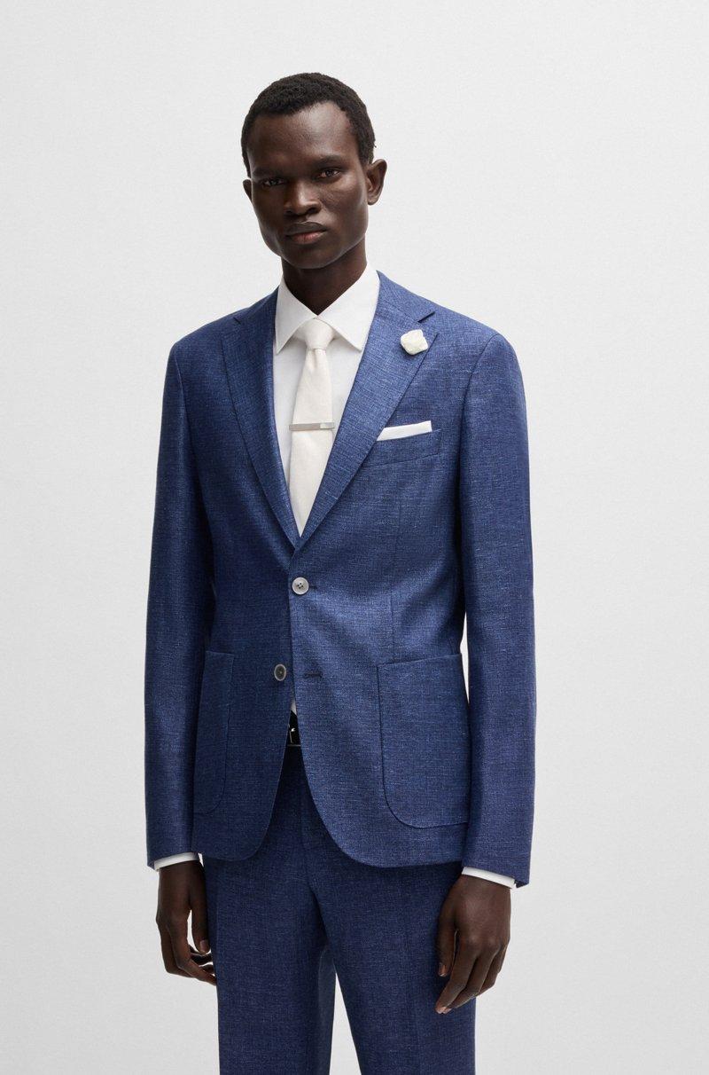 Hugo Boss Blazer slim fit en tejido con microdibujo