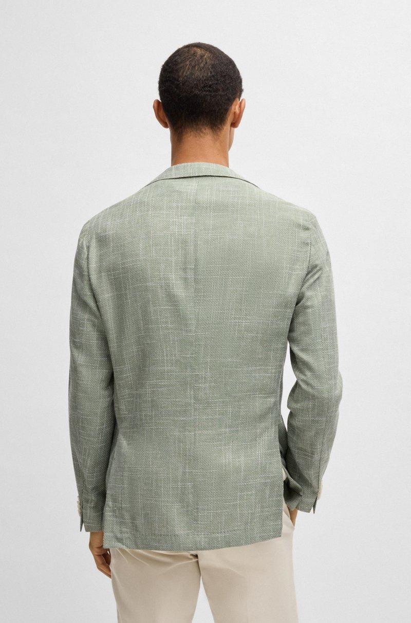 Hugo Boss Blazer Slim Fit En Tejido Con Microdibujo