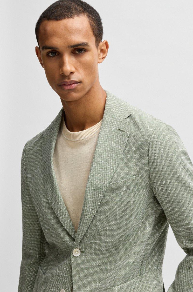 Hugo Boss Blazer Slim Fit En Tejido Con Microdibujo