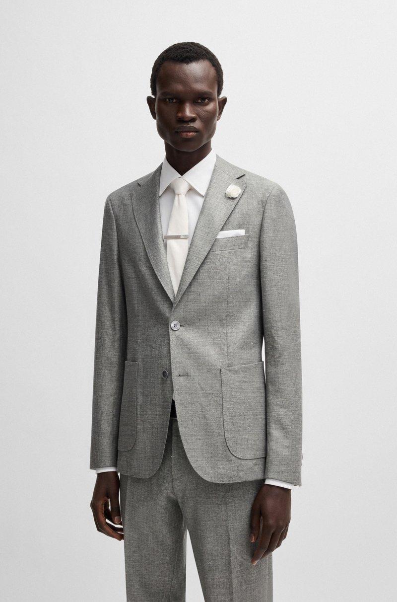 Hugo Boss Blazer slim fit en tejido con microdibujo