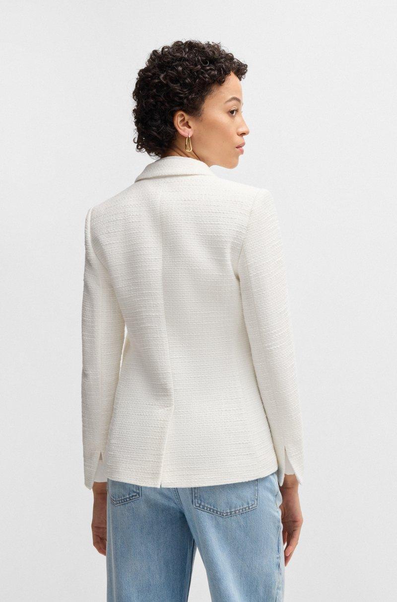 Hugo Boss Blazer Slim Fit En Tejido Tweed De Algodón