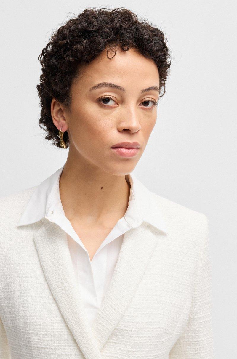 Hugo Boss Blazer Slim Fit En Tejido Tweed De Algodón