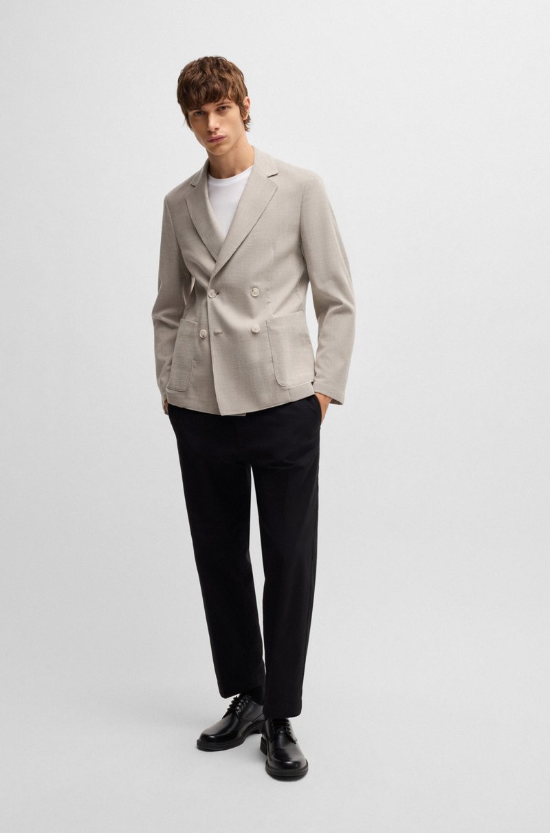 Hugo Boss Blazer Slim Fit Estampado De Mezcla De Lana