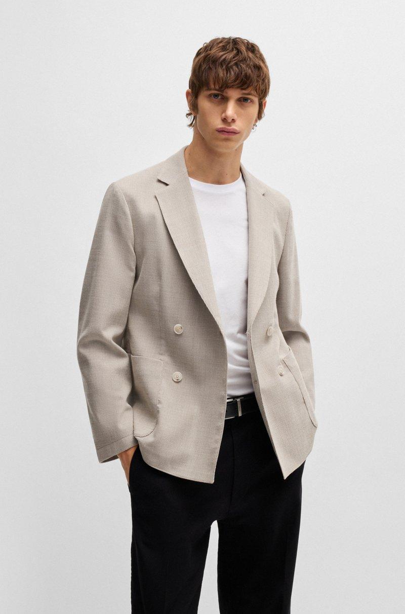 Hugo Boss Blazer slim fit estampado de mezcla de lana