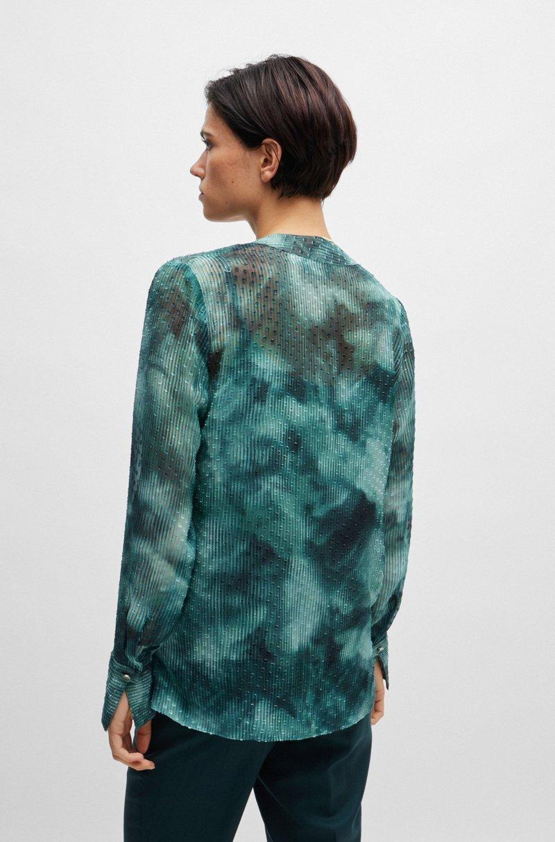 Hugo Boss Blusa En Mezcla De Seda Con Estampado De Temporada