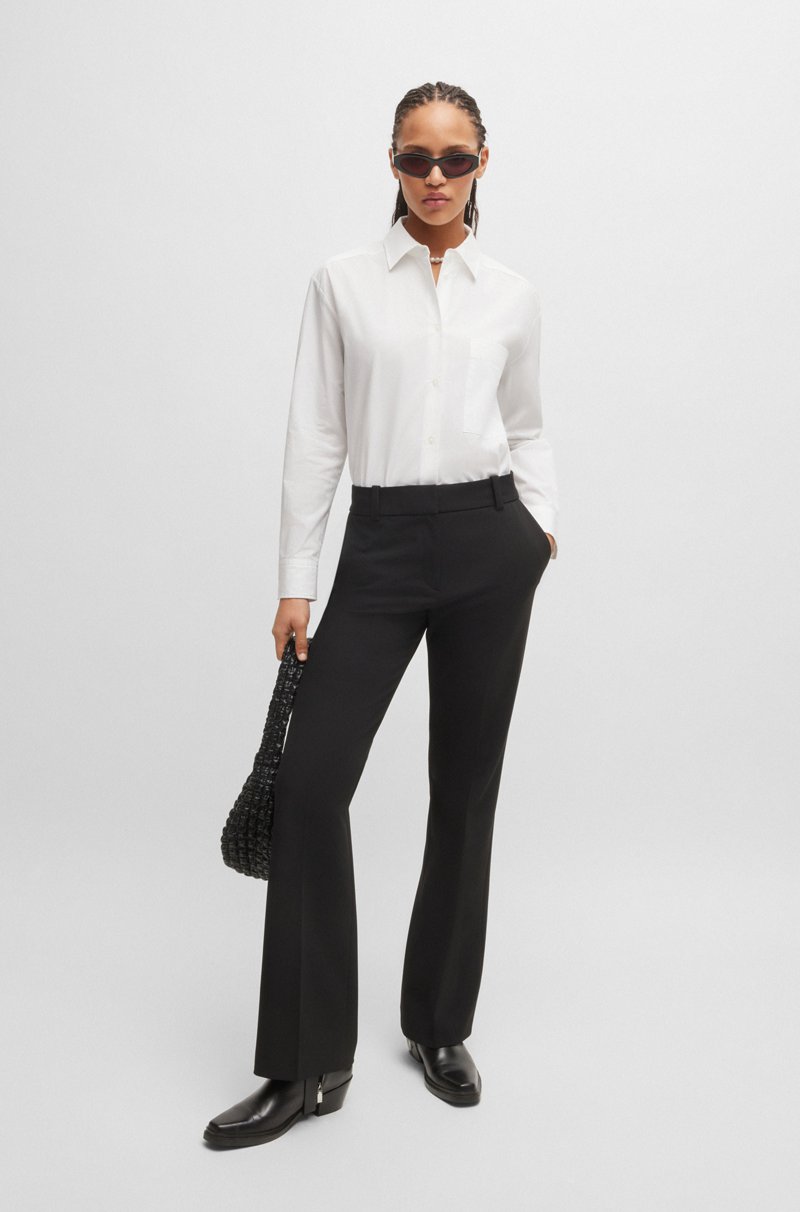 Hugo Boss Blusa Oversize Fit De Lona De Algodón Con Logo Bordado